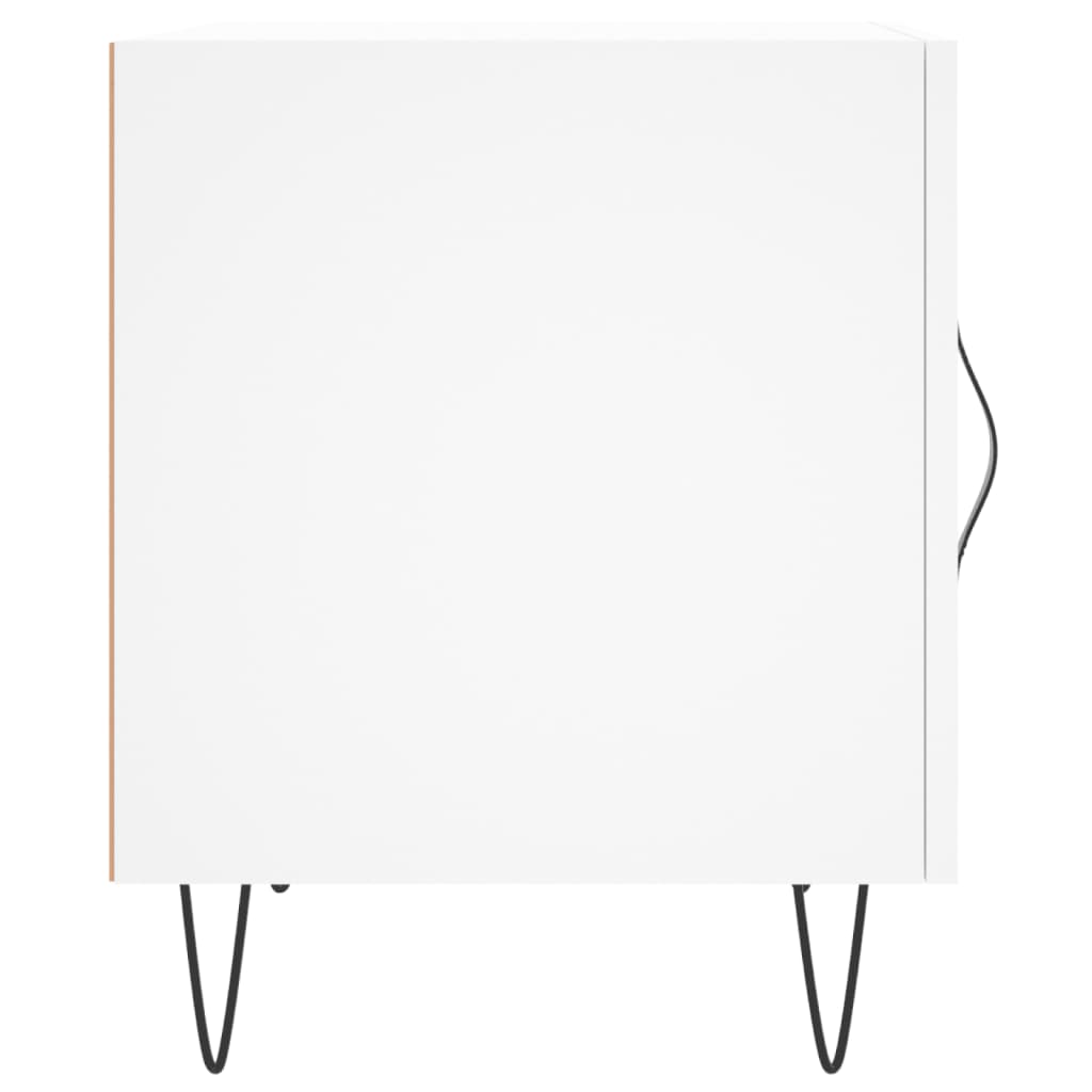 Sengebord 40x40x50 cm konstrueret træ - hvid, 1 - number 7.