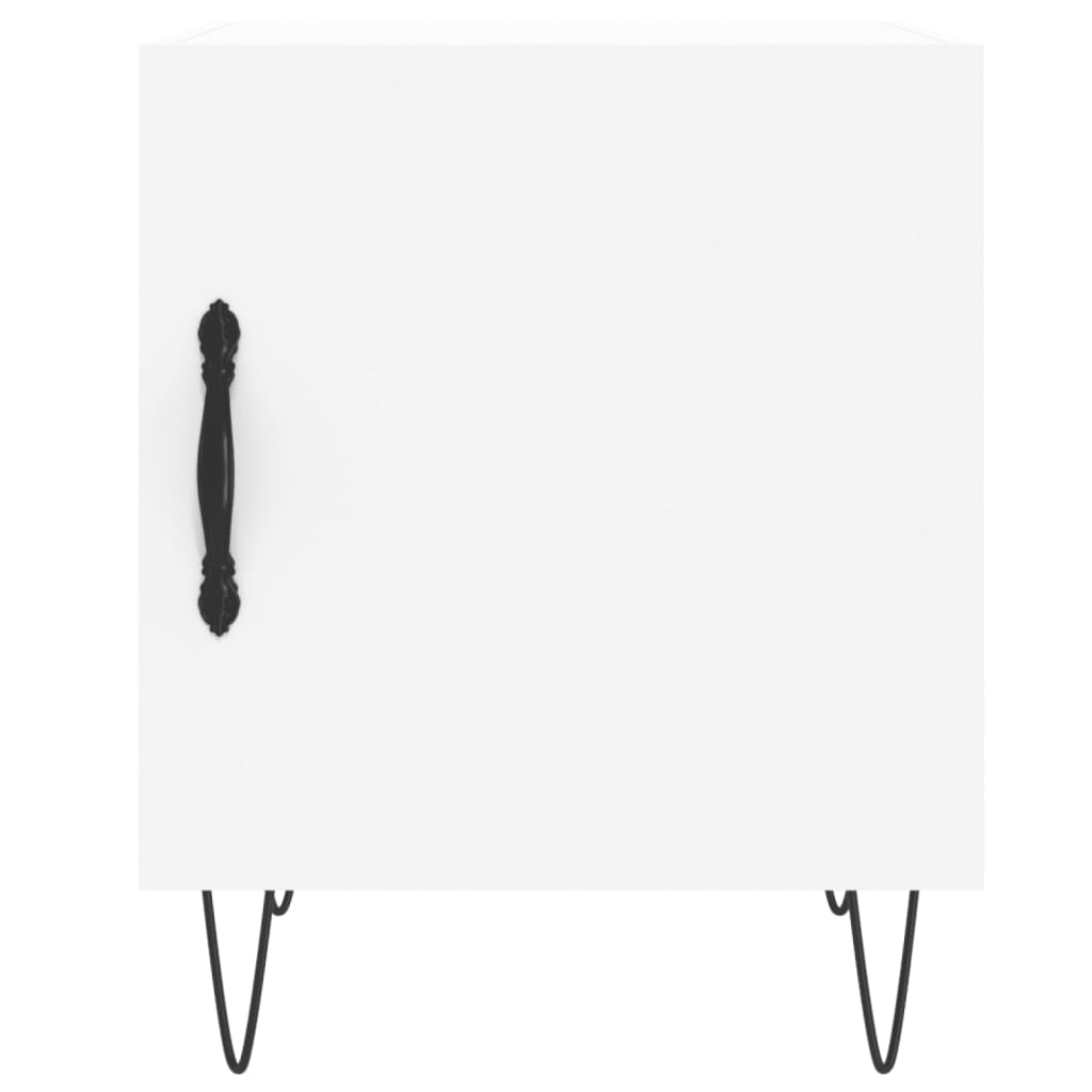 Sengebord 40x40x50 cm konstrueret træ - hvid, 1 - number 6.