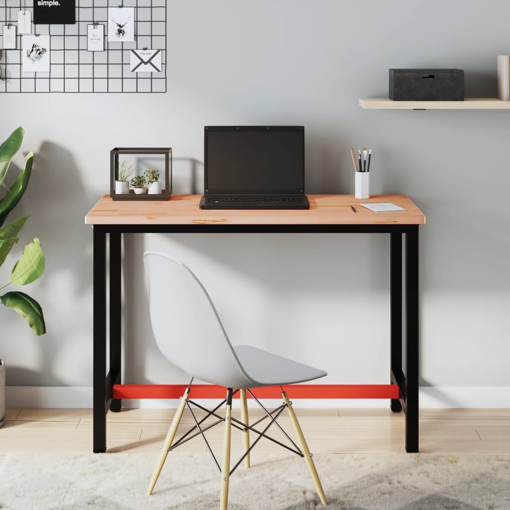Arbejdsbænk 115x55x81,5 cm massivt bøgetræ og metal - number 1.