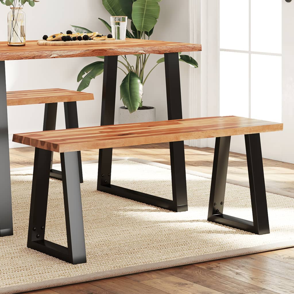 Bænk naturlig kant 110 cm massivt akacietræ - number 1.