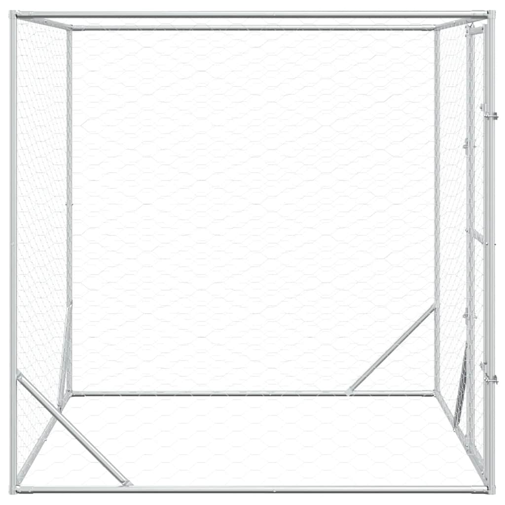 Niche pour chien d'extérieur 2x2x2 m en acier galvanisé couleur argent - number 5.