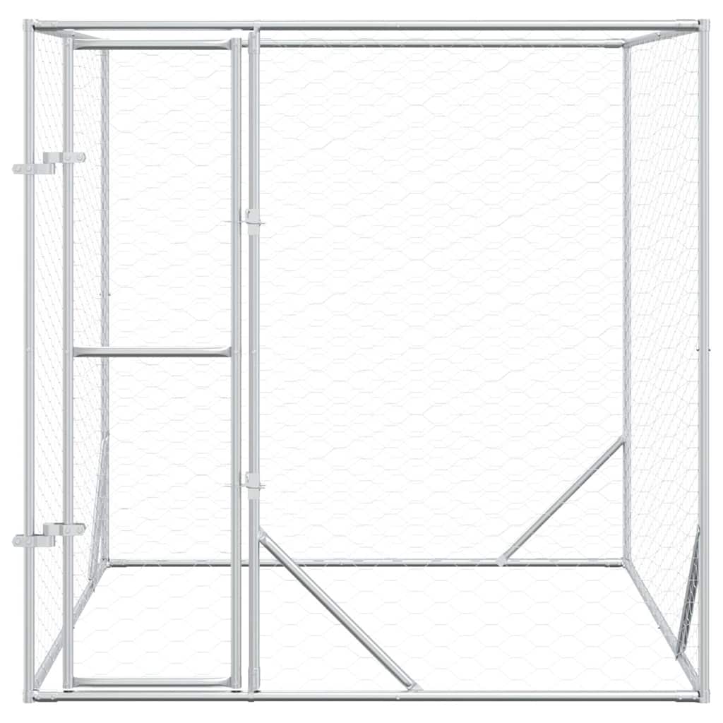 Niche pour chien d'extérieur 2x2x2 m en acier galvanisé couleur argent - number 4.