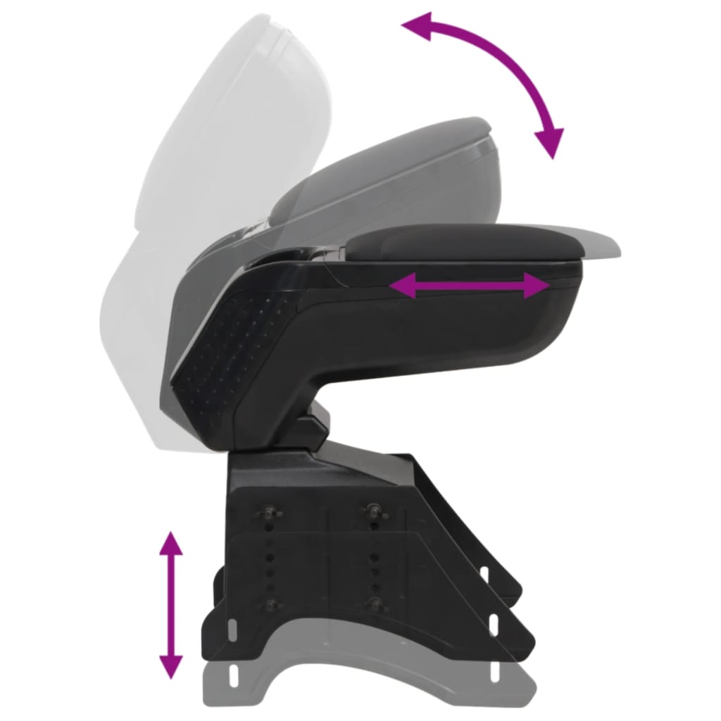 Universelt armlæn til bil 13x33x(33-53) cm abs sort - number 6.