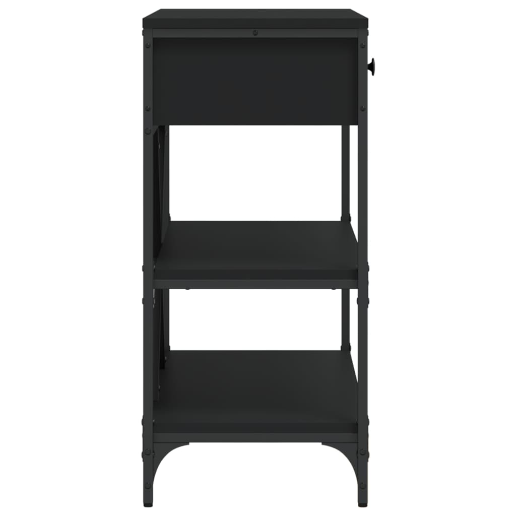 Stolik konsolowy z szufladami i półkami z drewna klejonego - number 7.