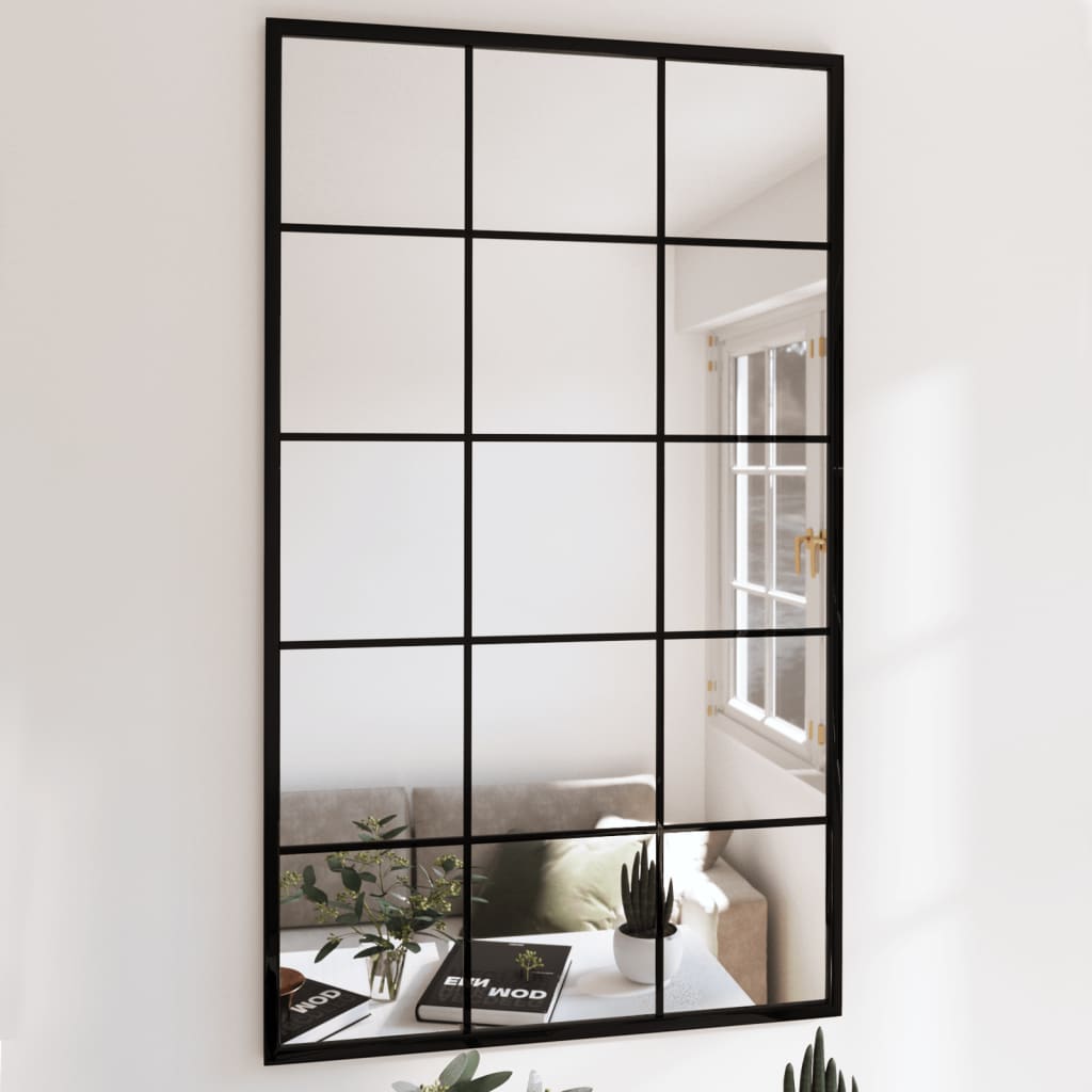 Wall mirror 3 pcs. 100x60 cm metal black - number 1.