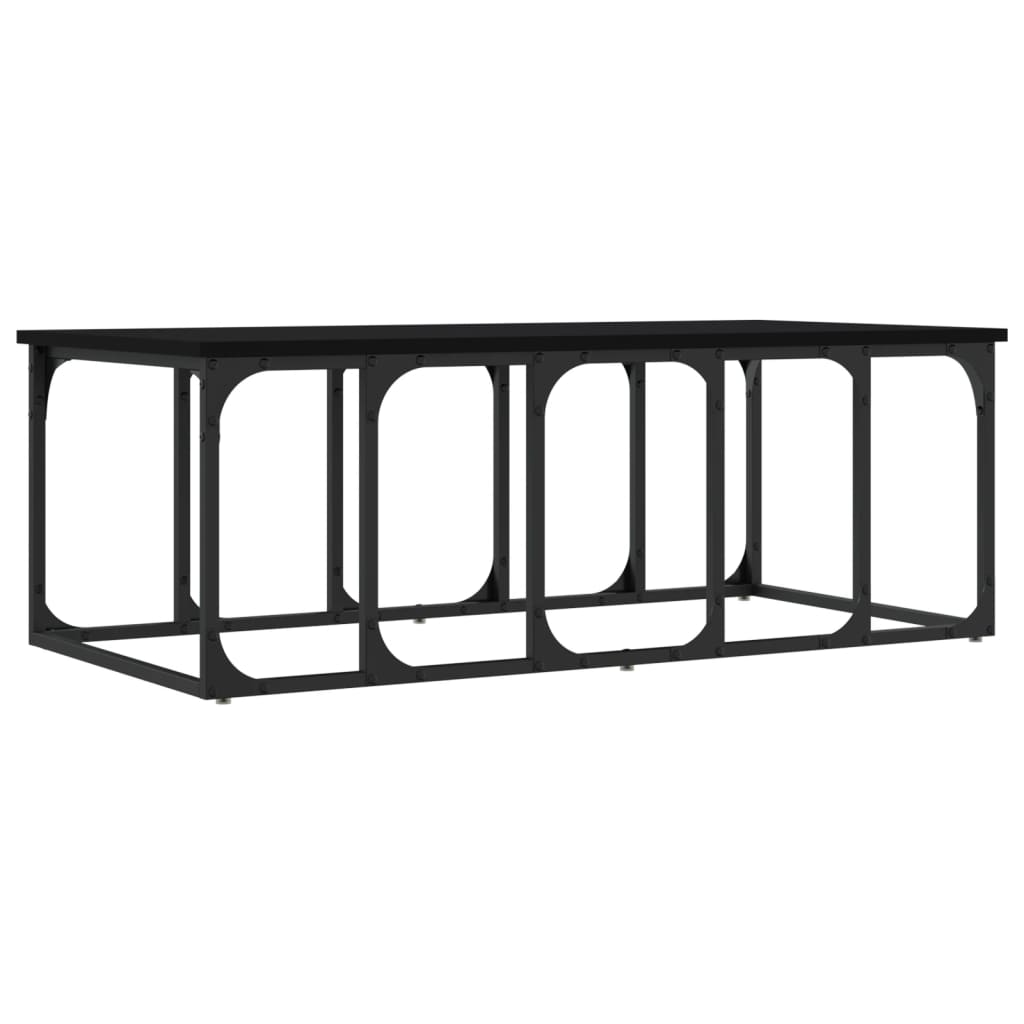 Stolik kawowy 100x50x35,5 cm drewno klejone - czarny, 1 - number 6.