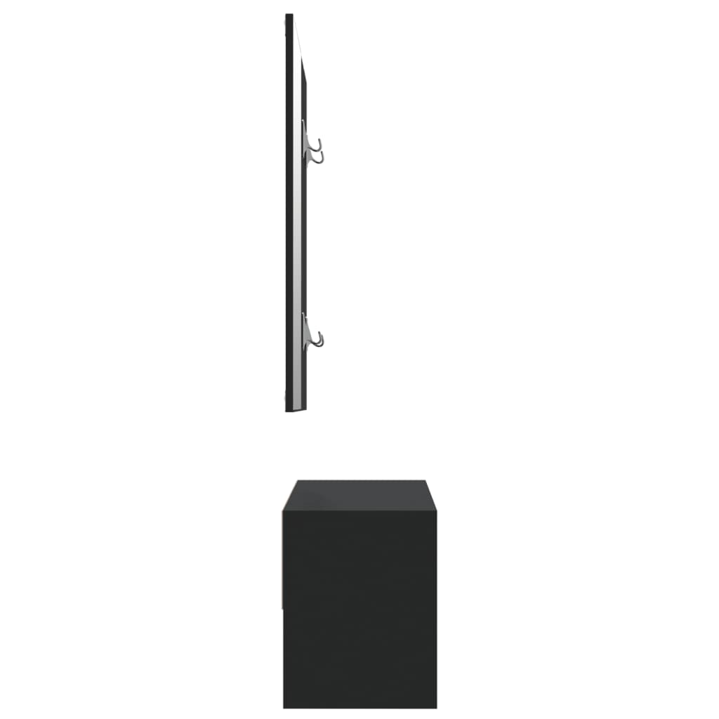 Zestaw mebli do przedpokoju drewno klejone czarne - number 5.