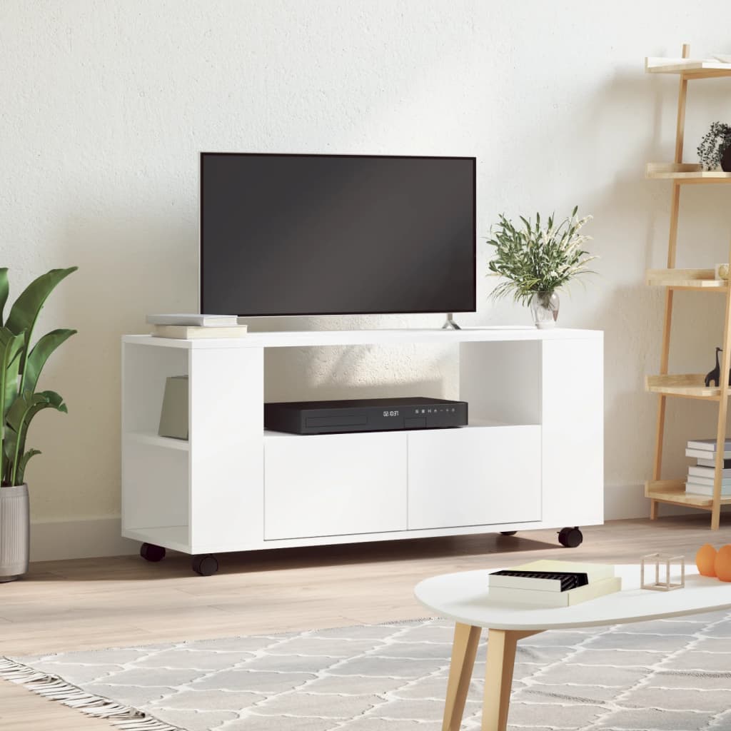 Stolik pod tv 102x34,5x43 cm drewno klejone - biały, 1 - number 1.