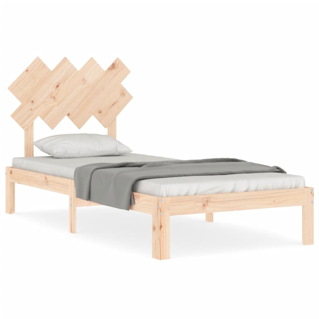 Bed frame with bed heading single solid wood - natural colored, 90 x 190 cm, ooo 11 - number 2.