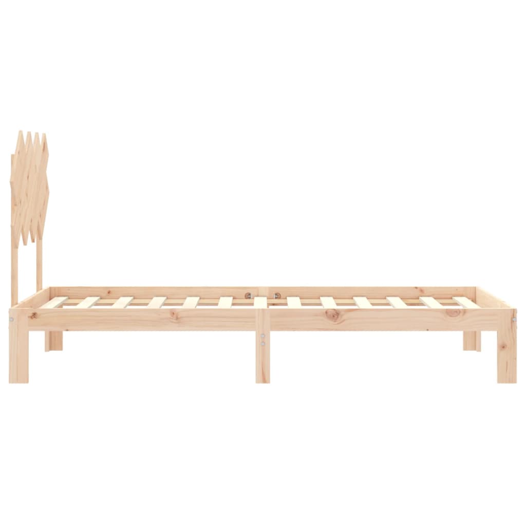Bed frame with bed heading single solid wood - natural colored, 90 x 190 cm, ooo 11 - number 7.