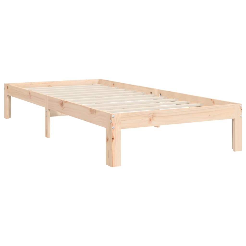 Bed frame with bed heading single solid wood - natural colored, 90 x 190 cm, ooo 11 - number 9.