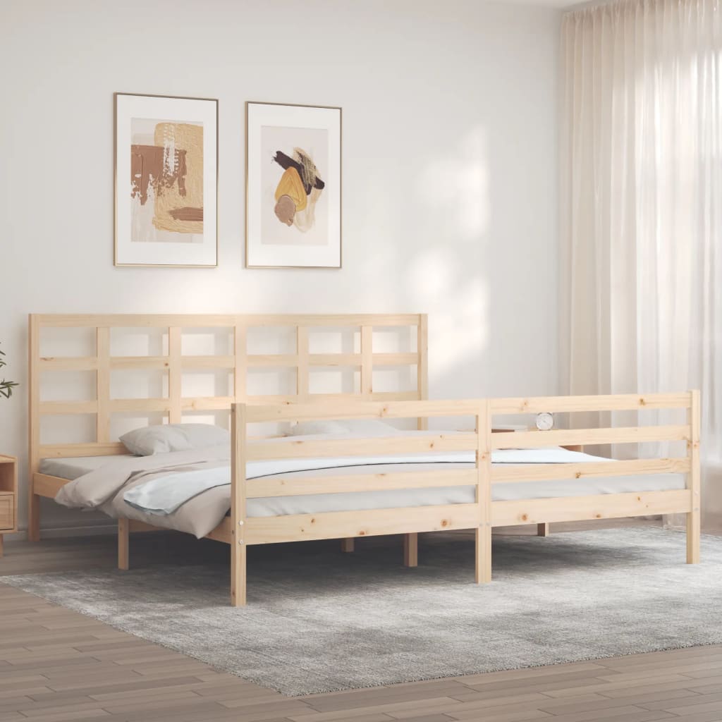 Bed frame with bed vogl solid wood - natural color, 200 x 200 cm, ooo 24 - number 1.