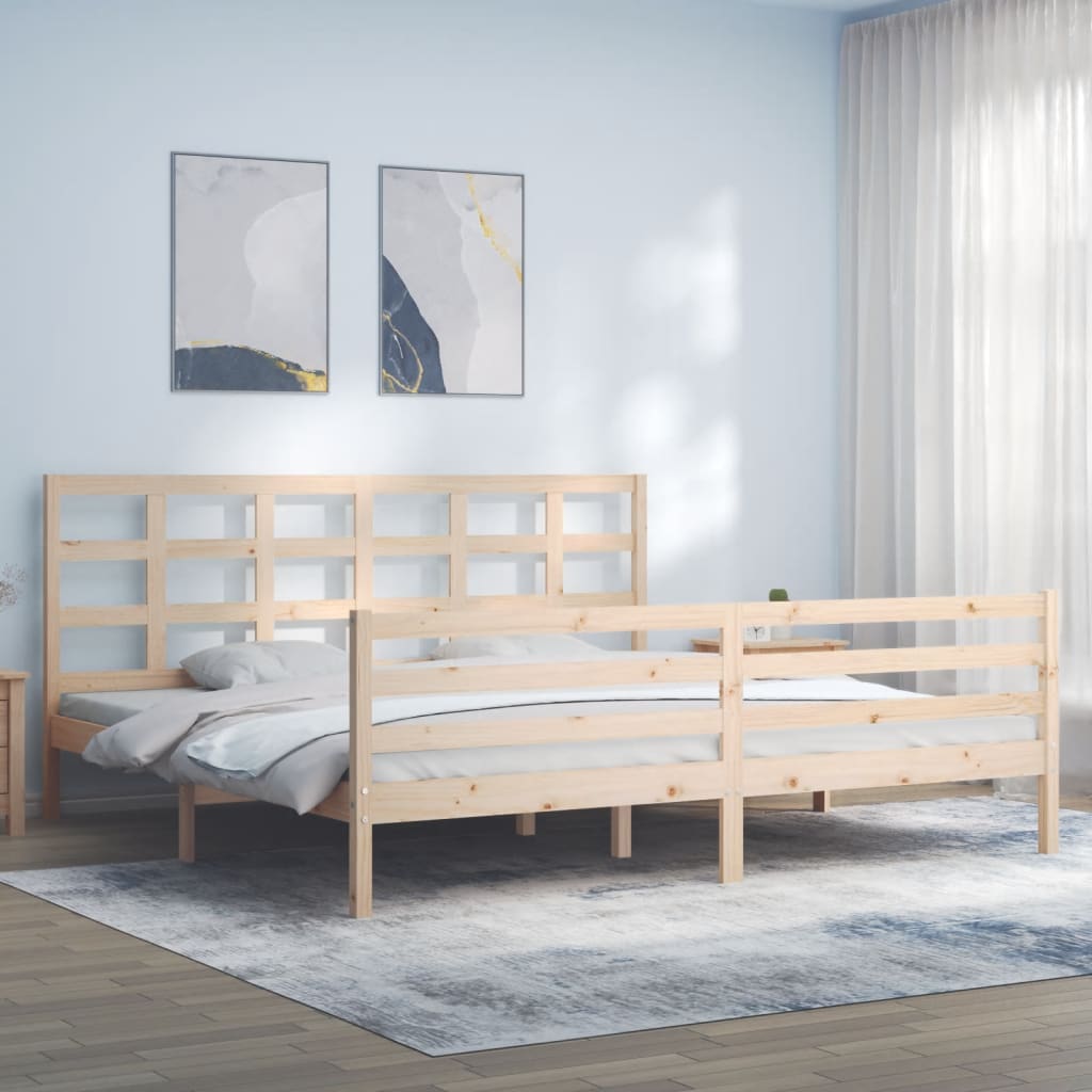 Bed frame with bed vogl solid wood - natural color, 200 x 200 cm, ooo 24 - number 4.