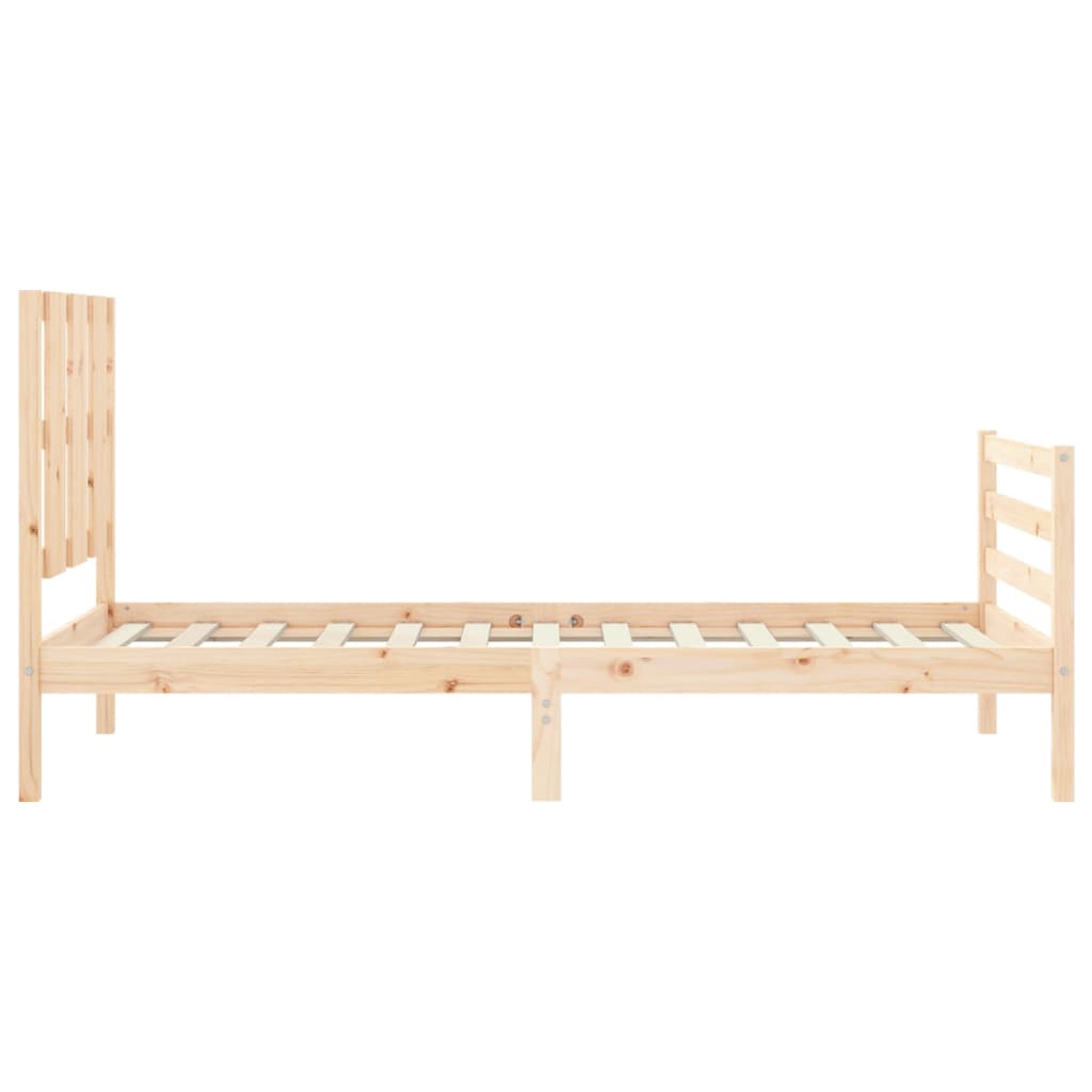 Bed frame with headboard single solid wood - natural colored, 90 x 190 cm, ooo 19 - number 6.