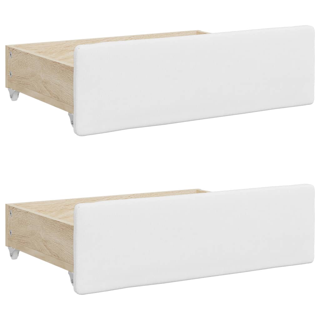 Dagseng med pull -out og skuffer 90x200 cm kunstig skinnhvit - number 9.