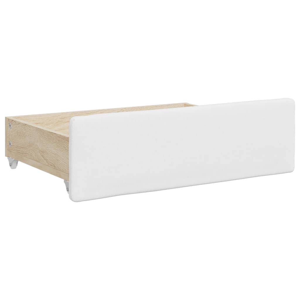 Dagseng med pull -out og skuffer 90x200 cm kunstig skinnhvit - number 10.