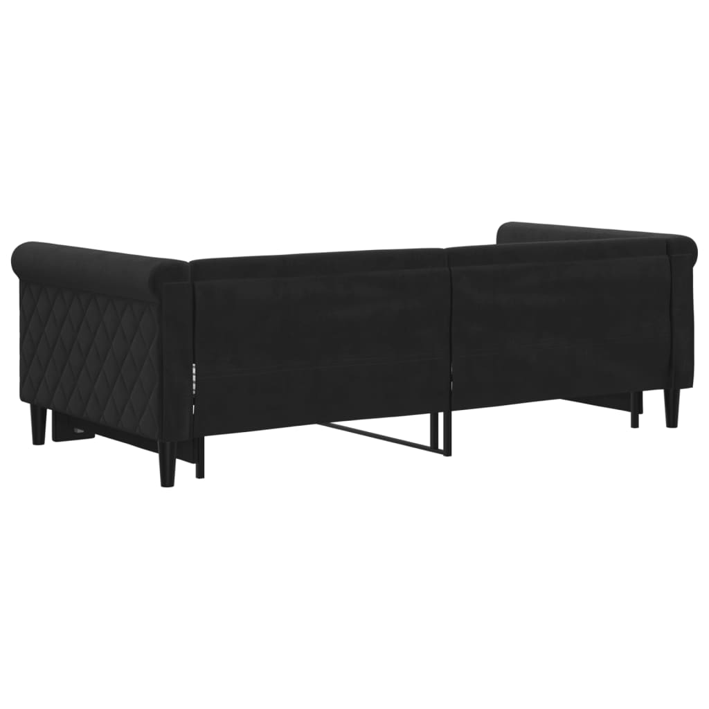 Daybed velour - svart, 90 x 190 cm, med trekk -out - number 5.