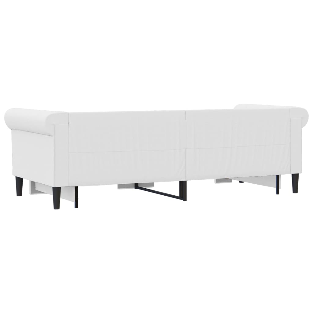 Daybed kunstlæder - hvid, 90 x 200 cm, med udtræk - number 5.