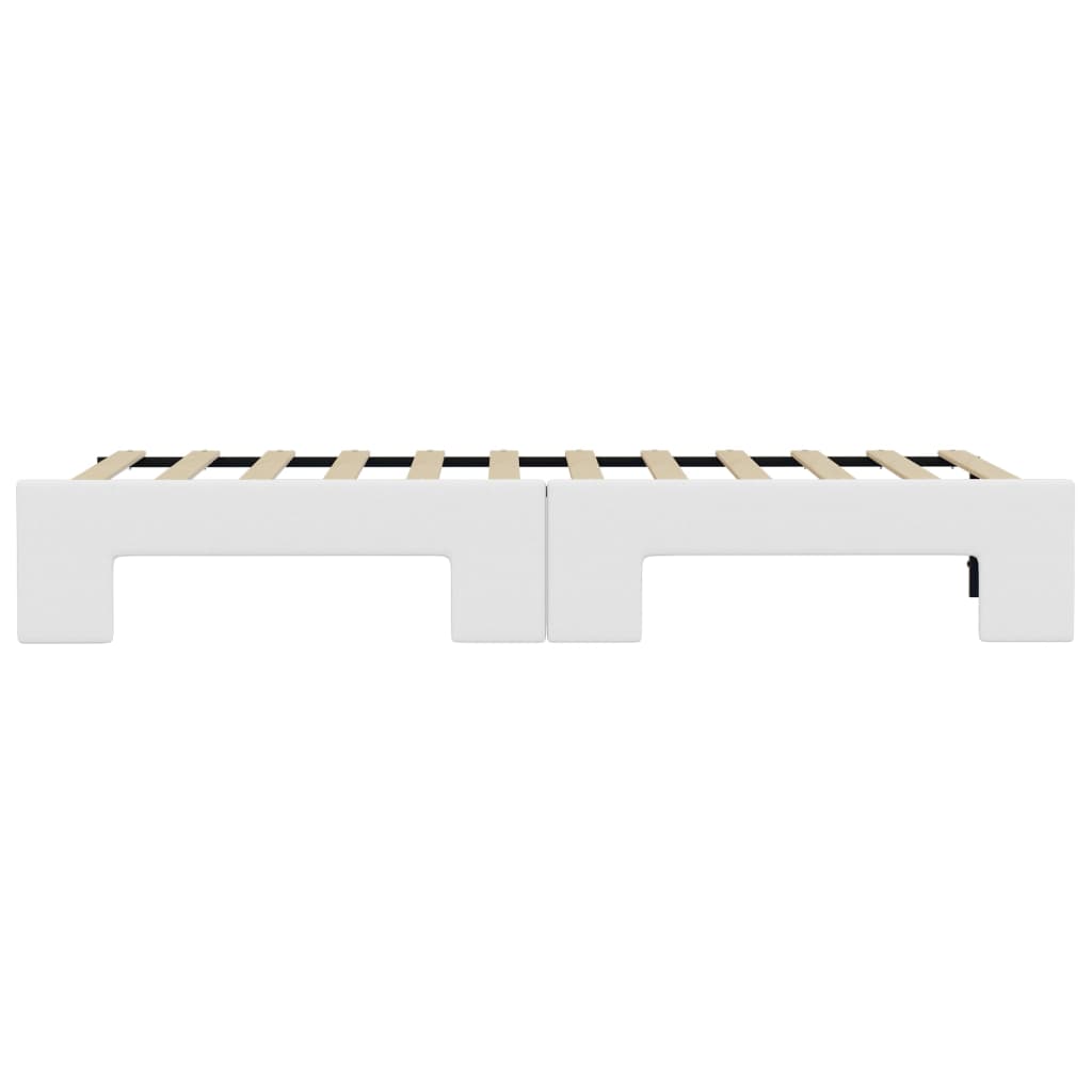 Daybed kunstlæder - hvid, 90 x 200 cm, med udtræk - number 9.