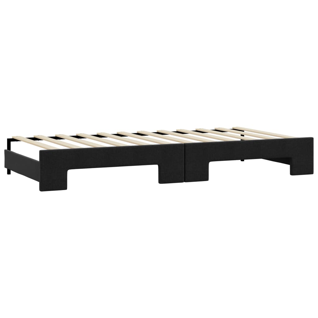 Daybed stoff - svart, 100 x 200 cm, med forlengelse - number 8.