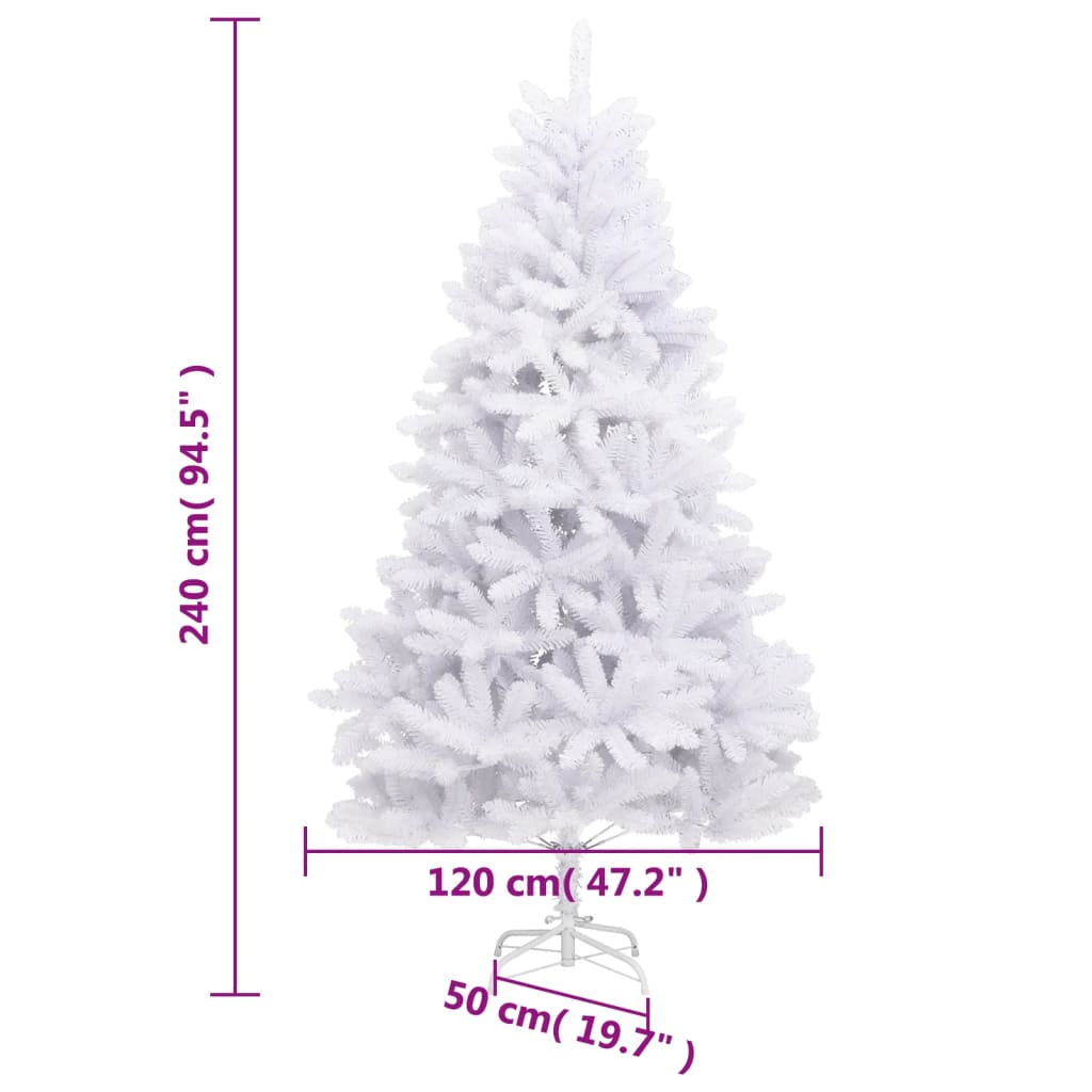 Artificial christmas tree with christmas tree base hinged - white, 240 cm, 1, base - number 9.