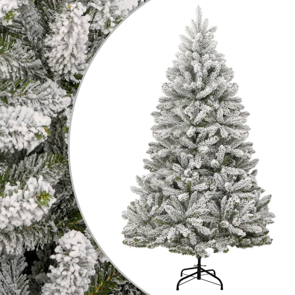 Artificial christmas tree with snow hinged - green and white, 270 cm, 1, base - number 1.