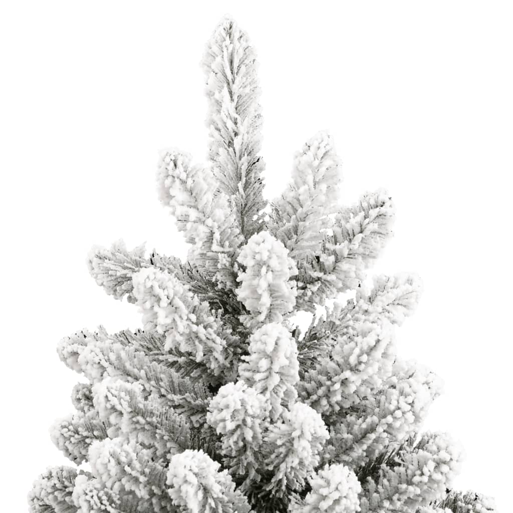 Sapin de noël artificiel avec charnières à neige - vert et blanc, 270 cm, 1, base - number 4.