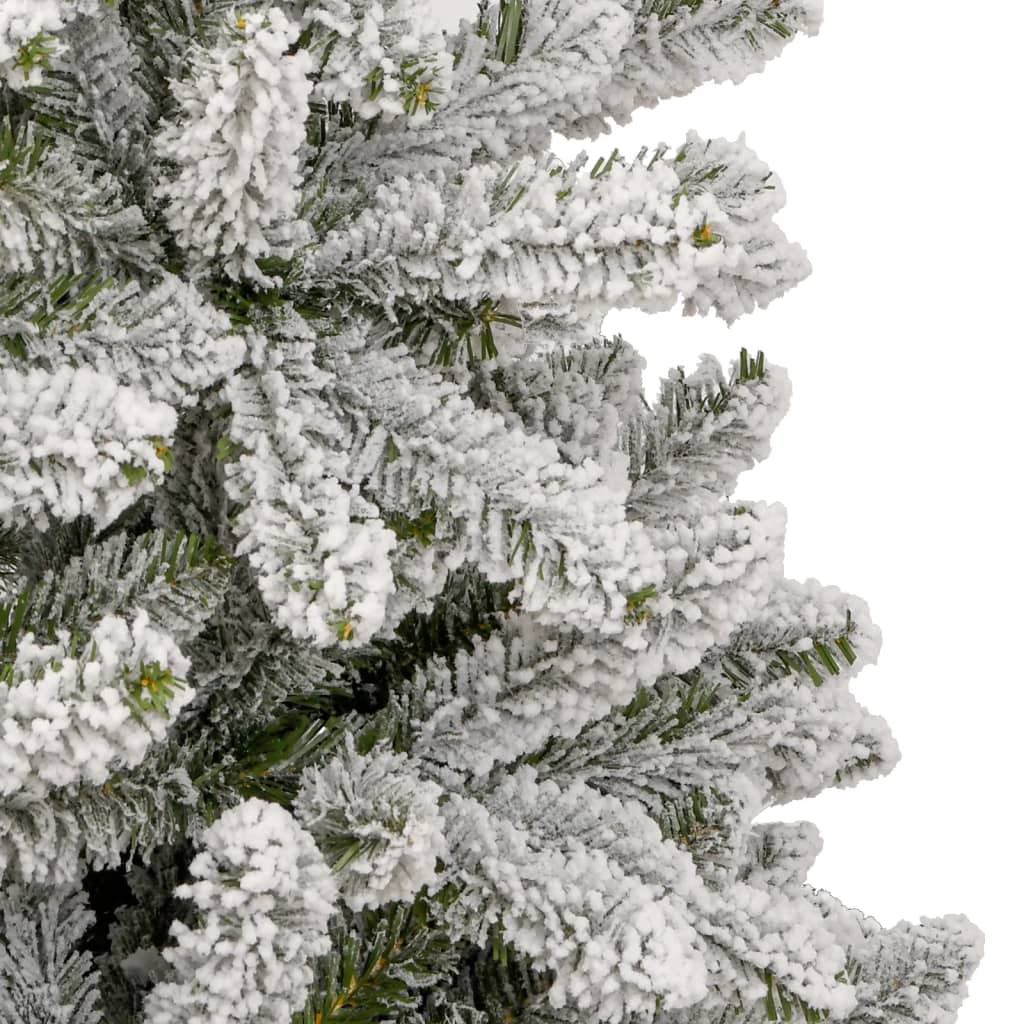 Sapin de noël artificiel avec charnières à neige - vert et blanc, 270 cm, 1, base - number 6.