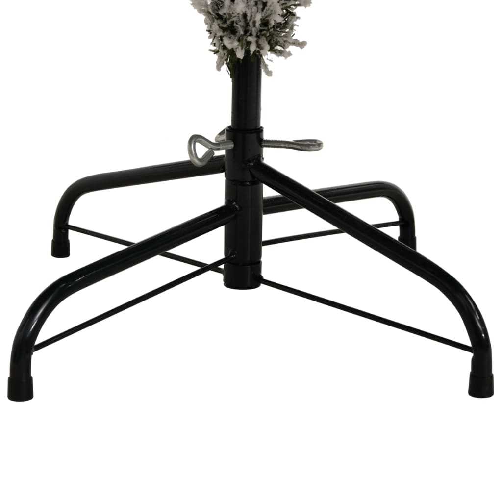 Sapin de noël artificiel avec charnières à neige - vert et blanc, 270 cm, 1, base - number 5.