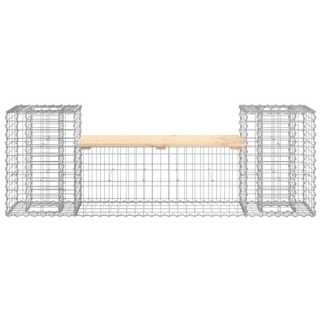 Hagebenk med gabion design 183x41x60,5 cm massiv furu - number 5.