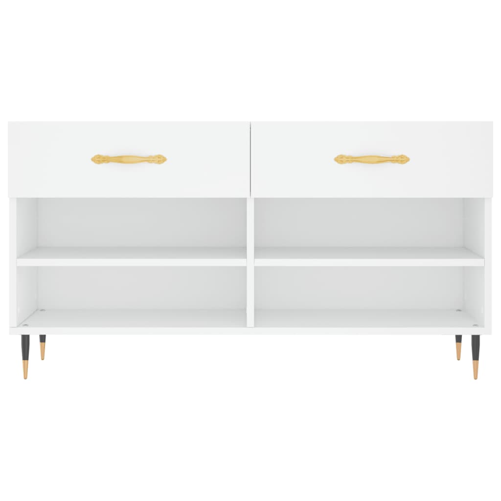 Shoe bench 102x35x55 cm engineered wood - white, 1 - number 6.