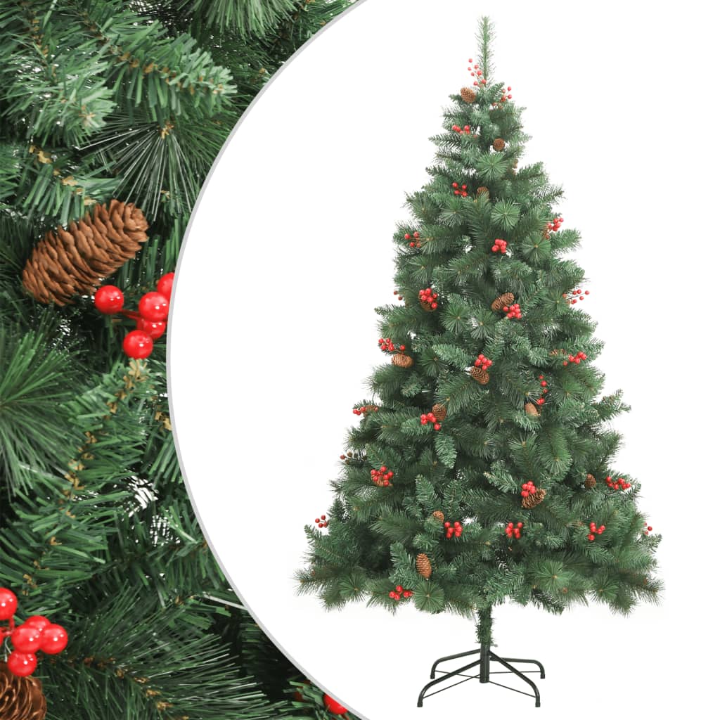 Artificial christmas tree with pine cones and berries hinged - 240 cm, 1, base - number 1.