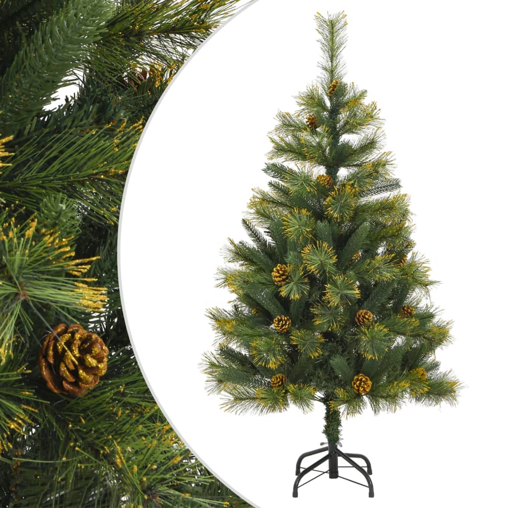 Artificial christmas tree with pine cones hinged - 120 cm, 1, base - number 1.