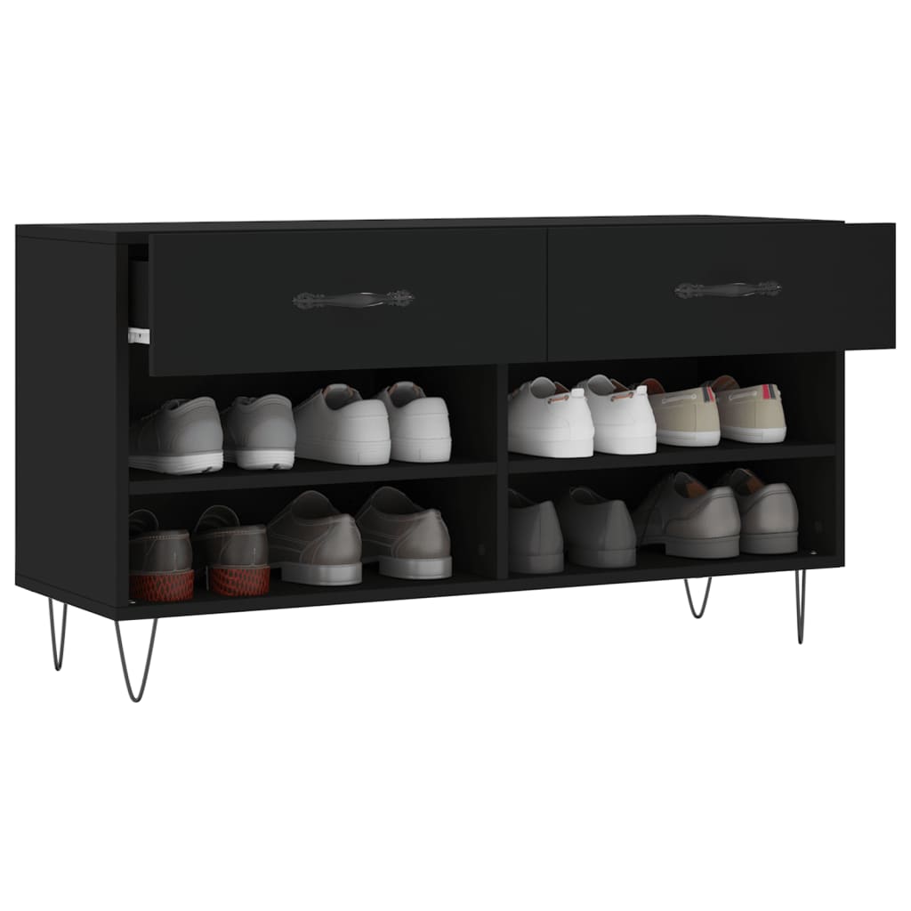 Klupa za cipele 102x35x55 cm izrađeno drvo - crna, 1 - number 4.