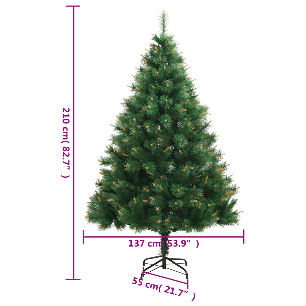 Artificial christmas tree with hinged christmas tree base - 210 cm, 1, base - number 9.