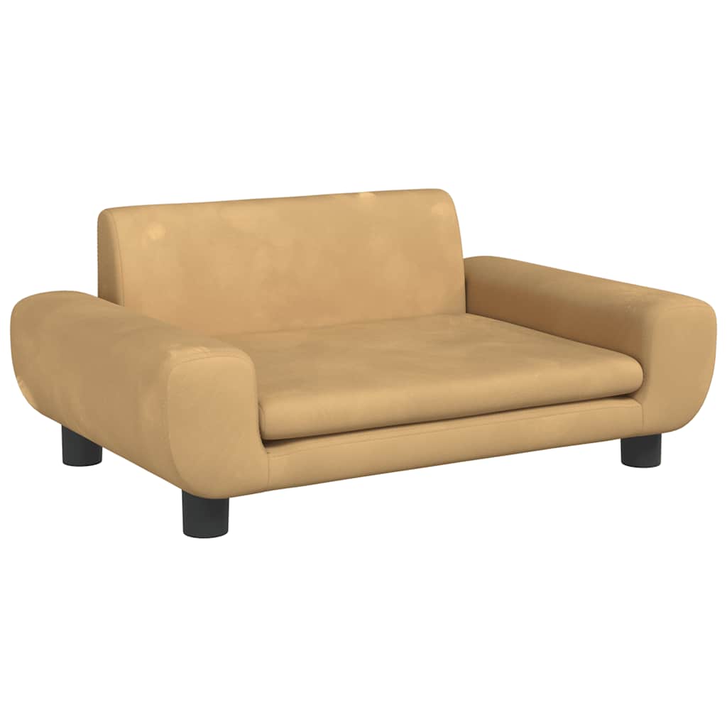 Sofa til børn 70x45x33 cm velour brun - number 2.