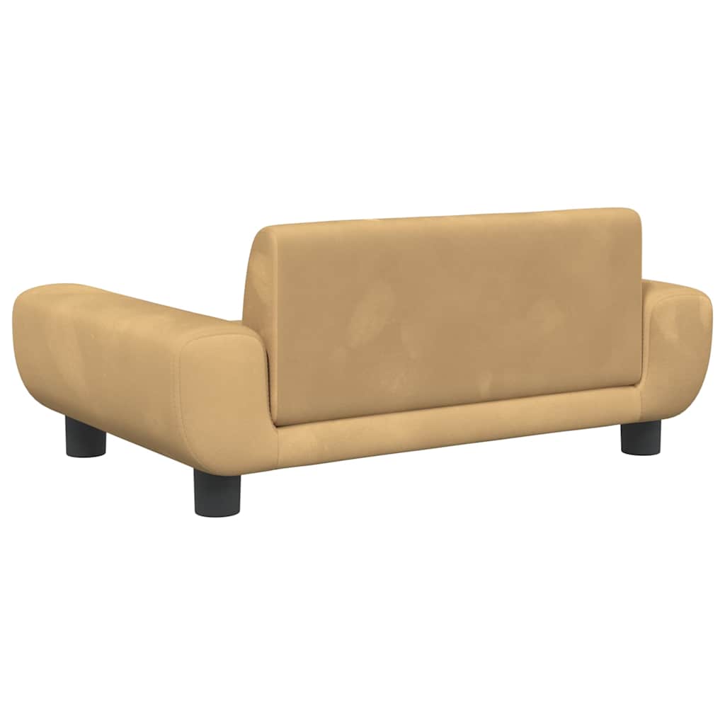 Sofa til børn 70x45x33 cm velour brun - number 5.