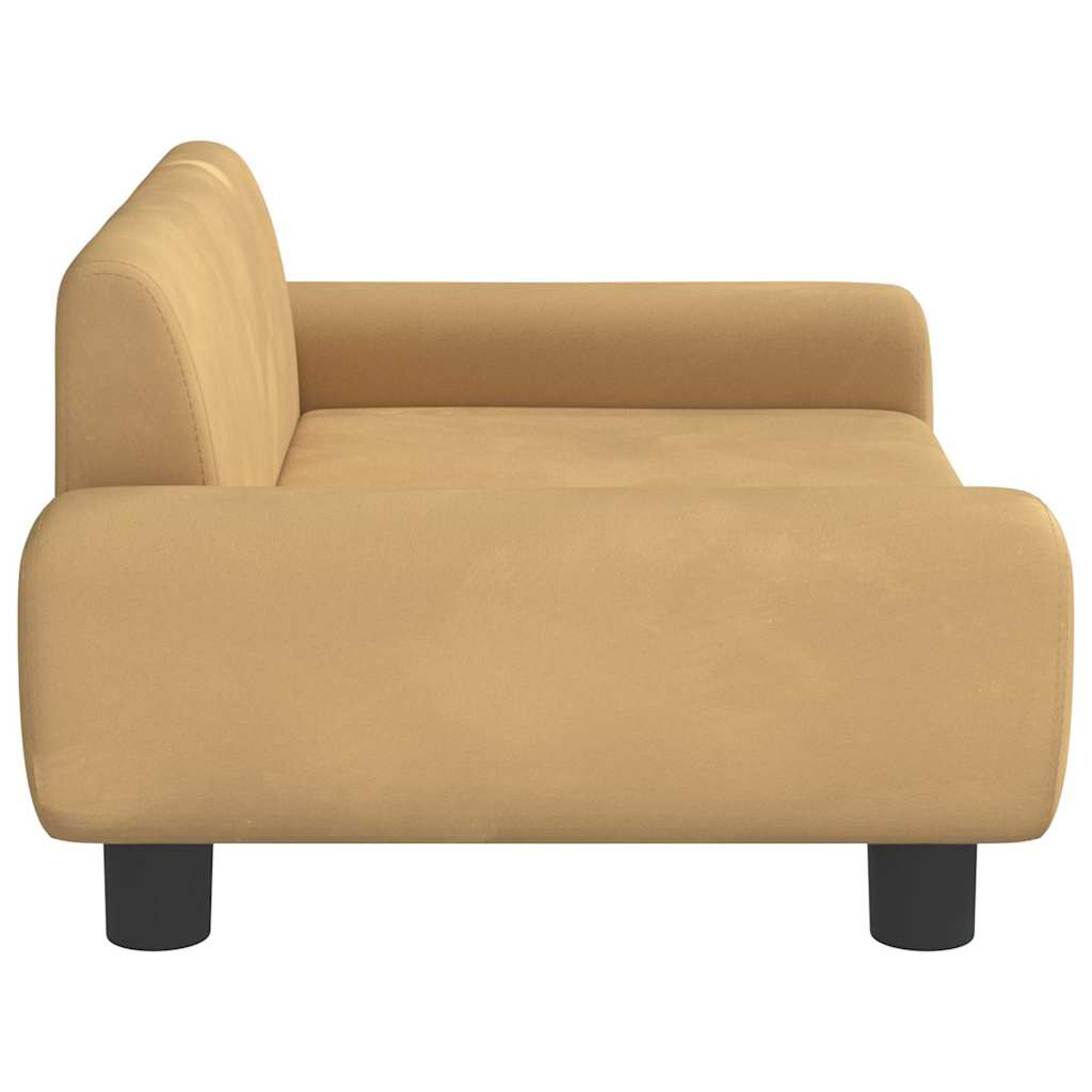 Sofa til børn 70x45x33 cm velour brun - number 4.