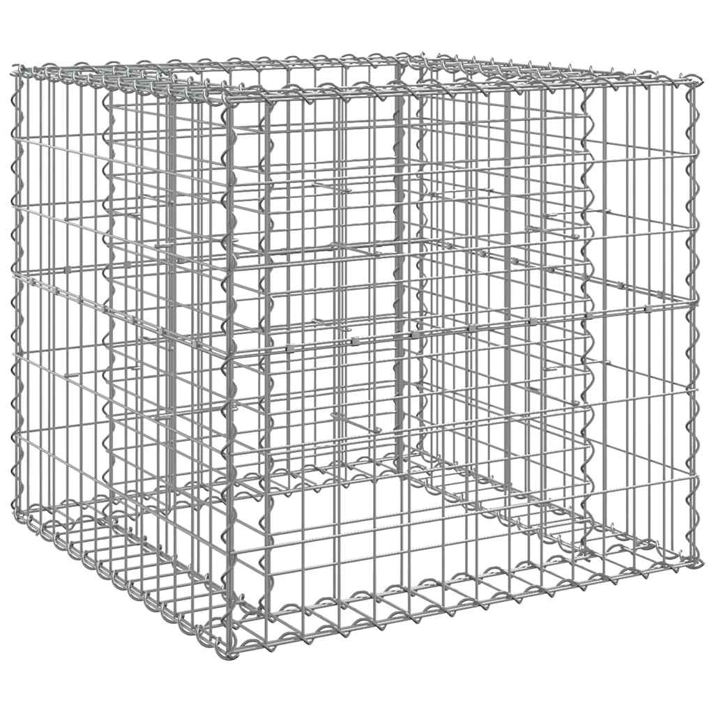Gabion basket 70x70x65 cm galvanized iron silver - number 2.