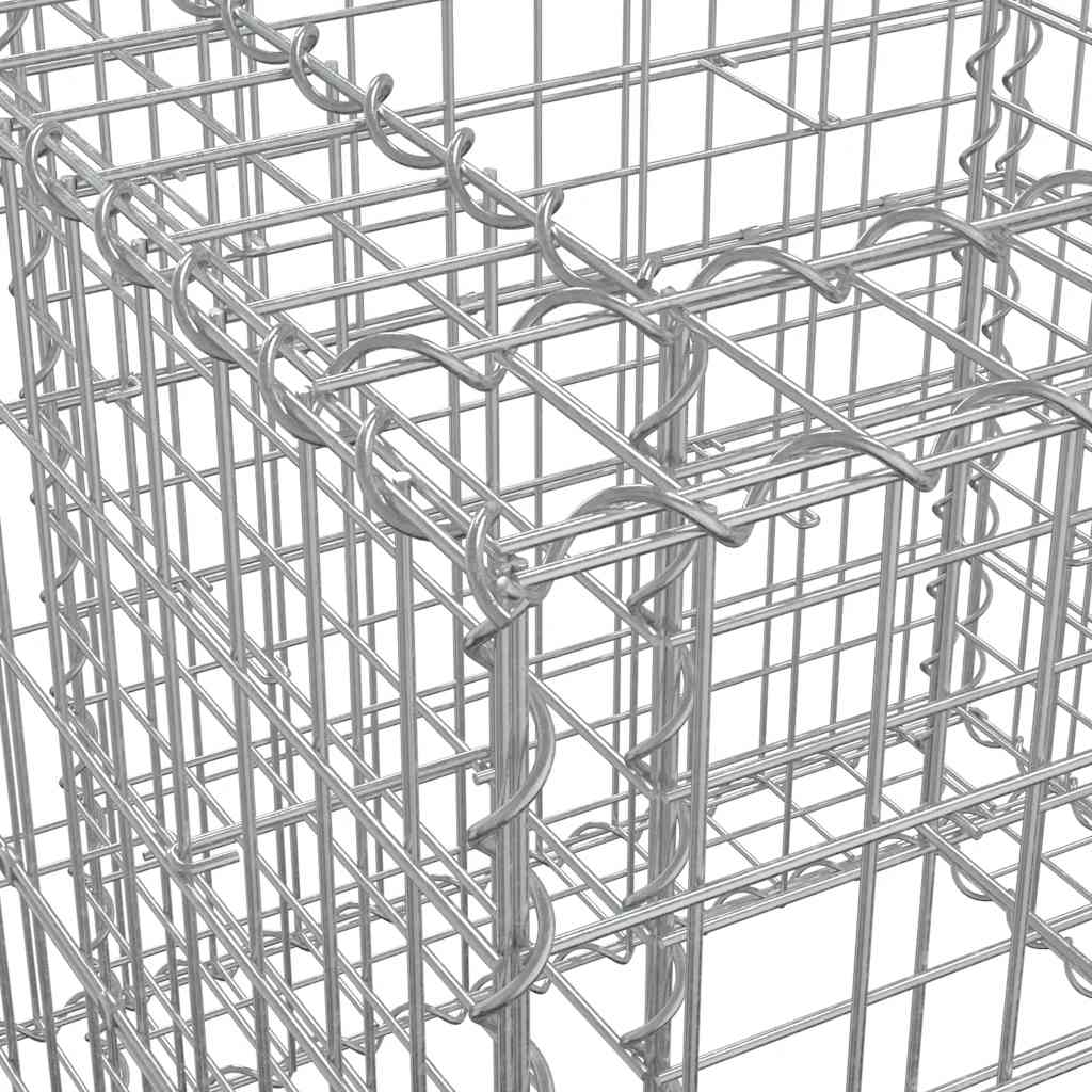 Gabion basket 70x70x65 cm galvanized iron silver - number 6.