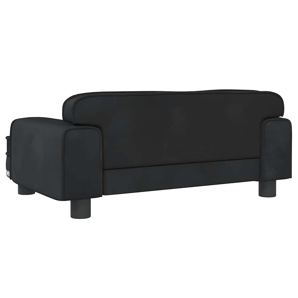 Dječja sofa - crna, 70 x 45 x 30 cm, baršun - number 5.