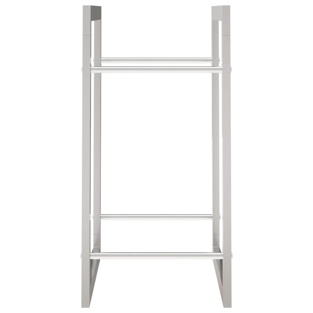 Firewood rack stainless steel - silver, 50 x 28 x 56 cm - number 5.