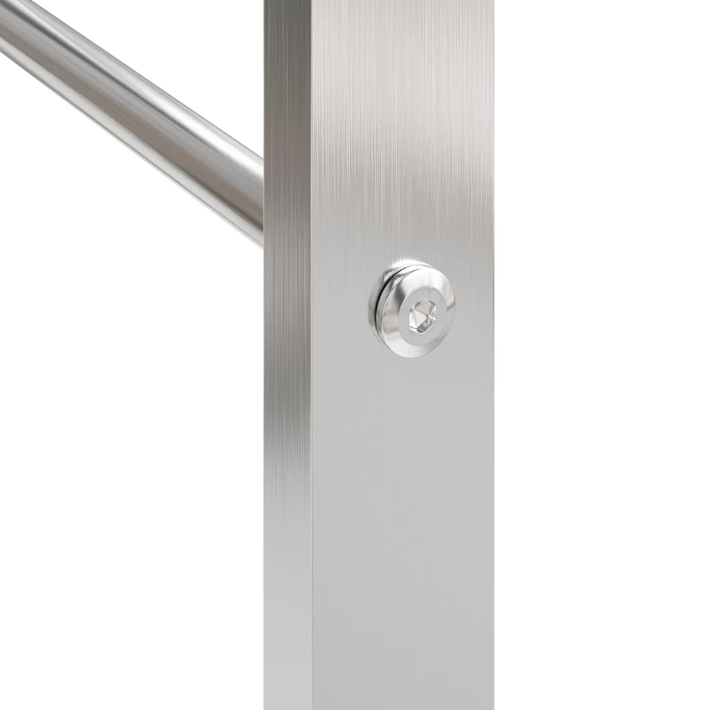 Firewood rack stainless steel - silver, 50 x 28 x 56 cm - number 6.