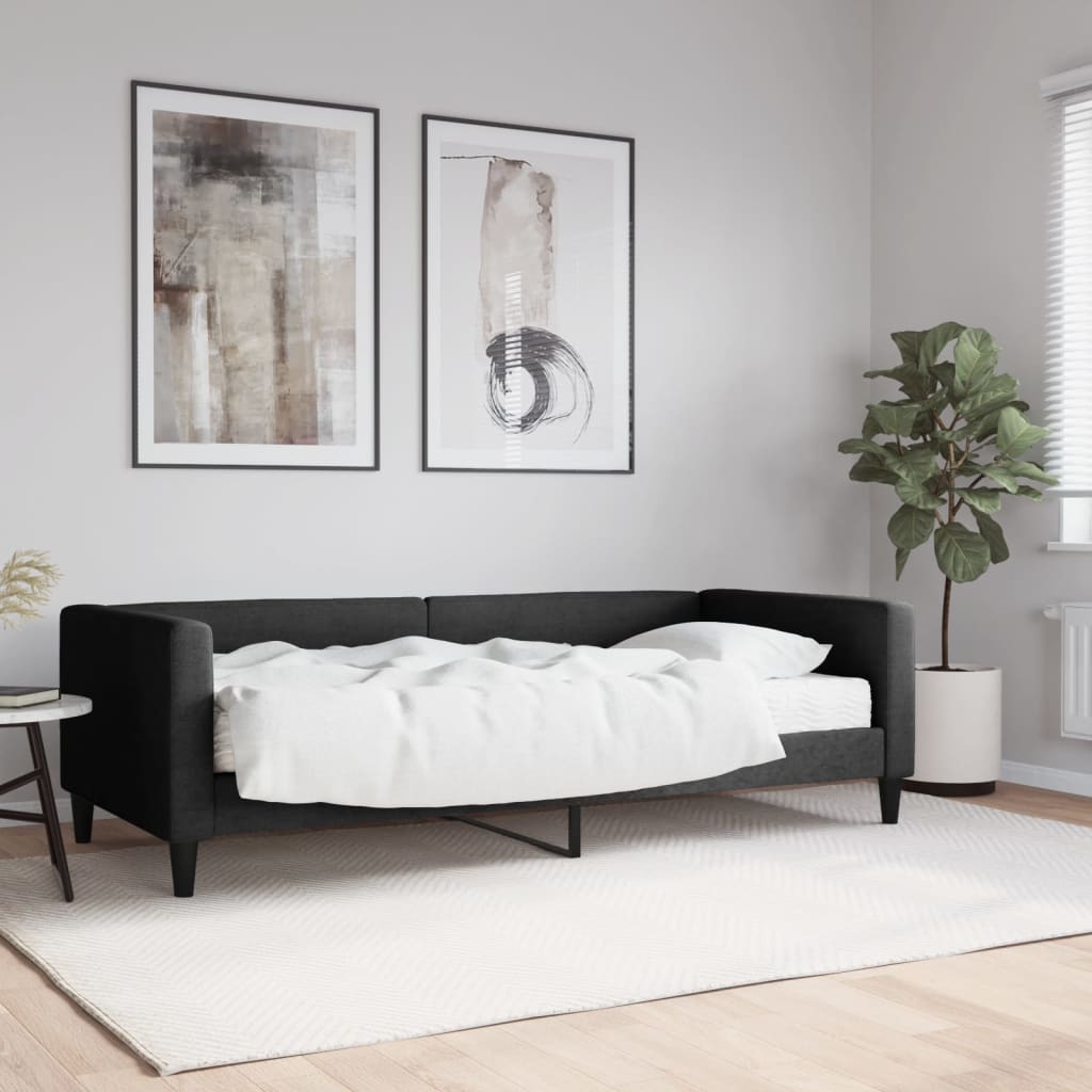 Daybed stoff - sort, 90 x 190 cm, med madrass - number 1.