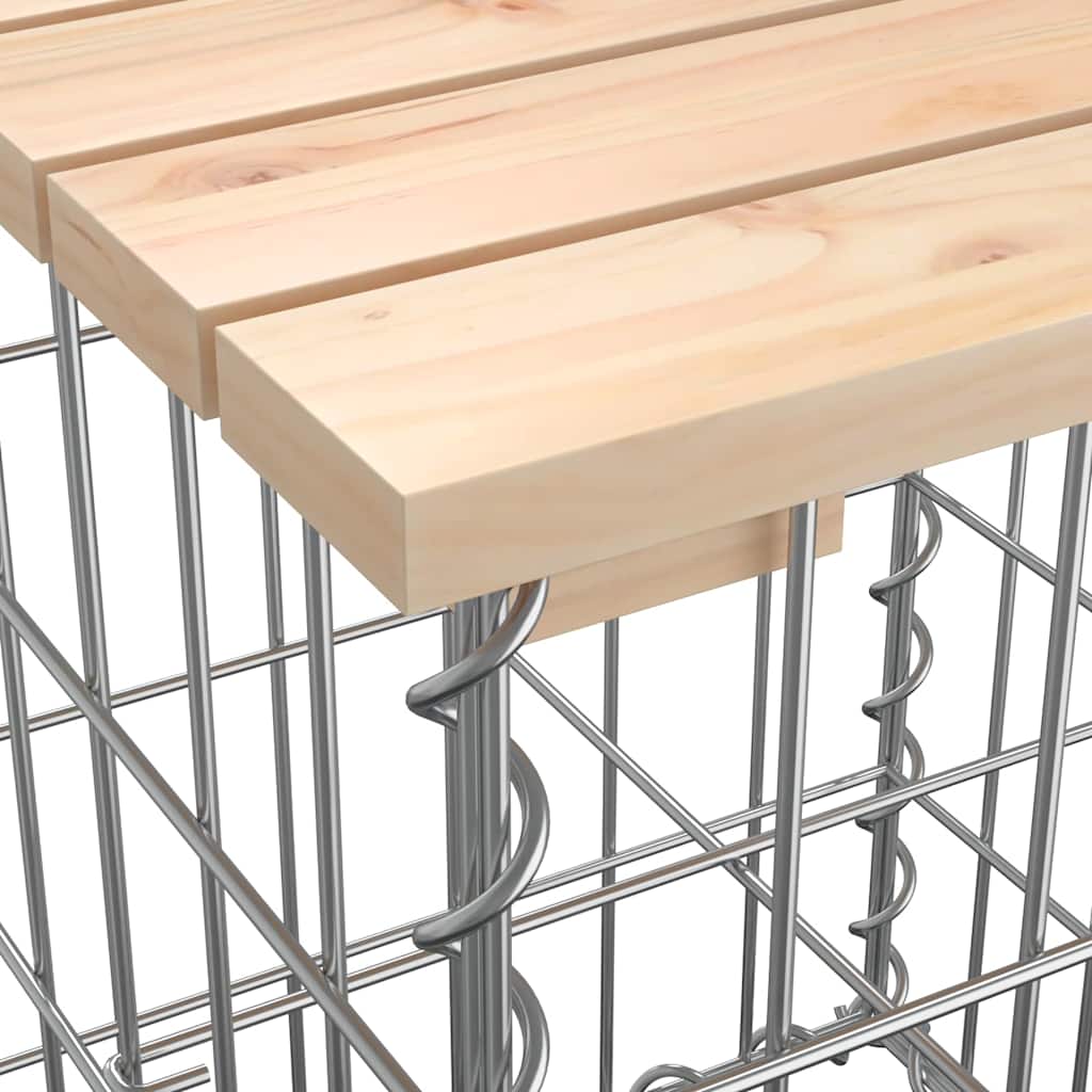 Hagebenk med gabionkurv heltre furu - number 7.