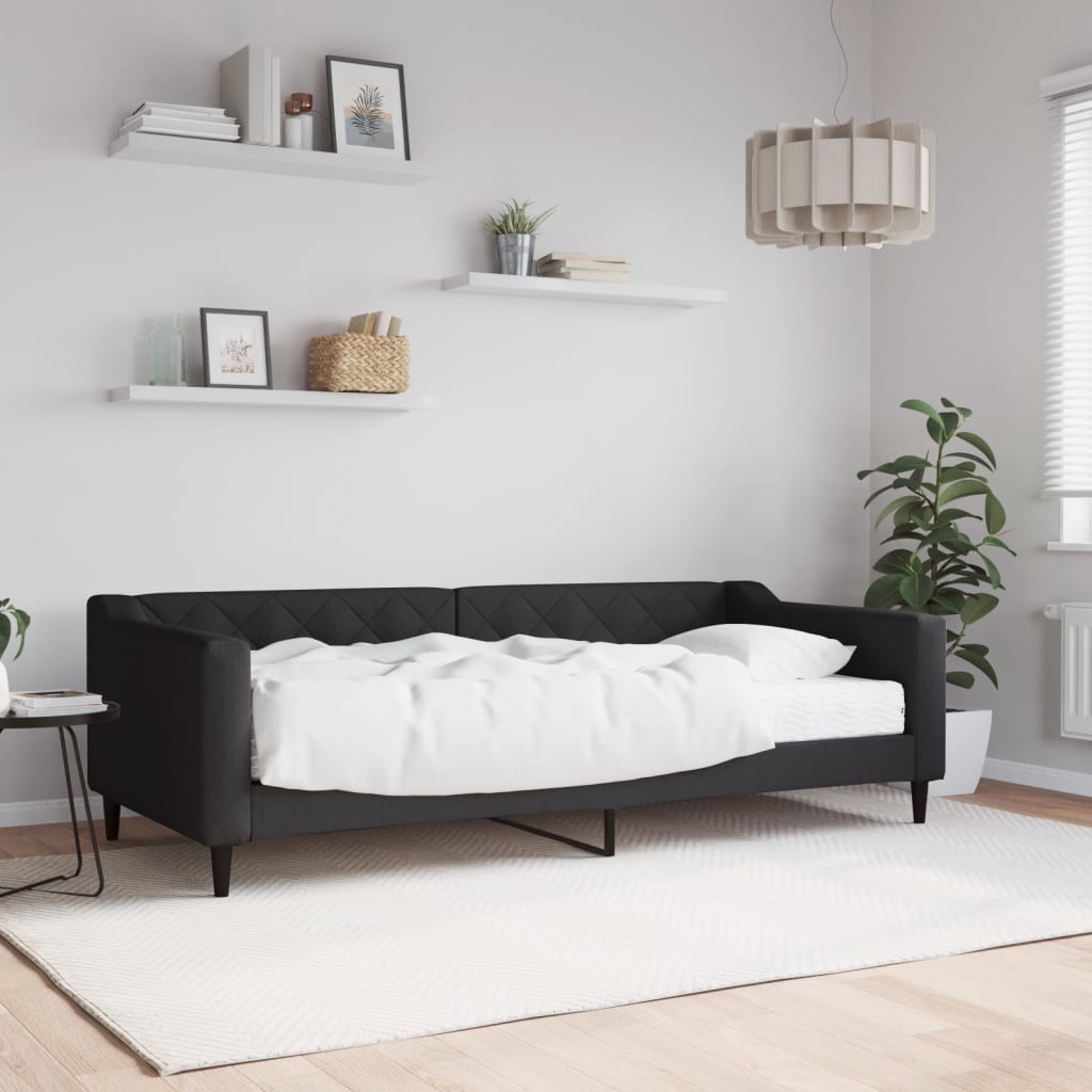Daybed stoff - sort, 90 x 200 cm, med madrass - number 1.