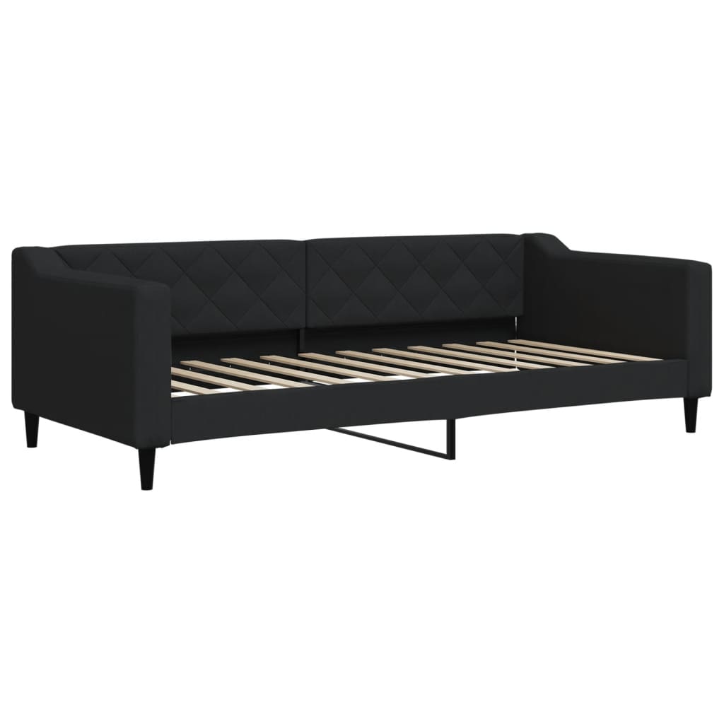 Daybed stoff - svart, 90 x 200 cm, med forlengelse - number 4.