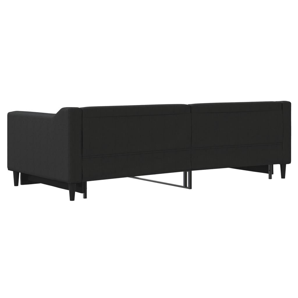 Daybed stoff - svart, 90 x 200 cm, med forlengelse - number 9.