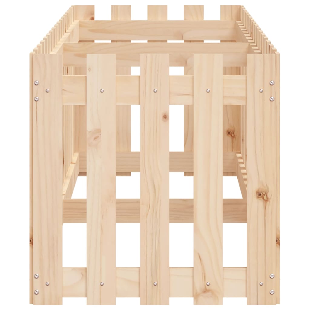 Højbed med stakitdesign massivt fyrretræ - fyrretræ naturlig, 200 x 50 x 50 cm, 1 - number 6.