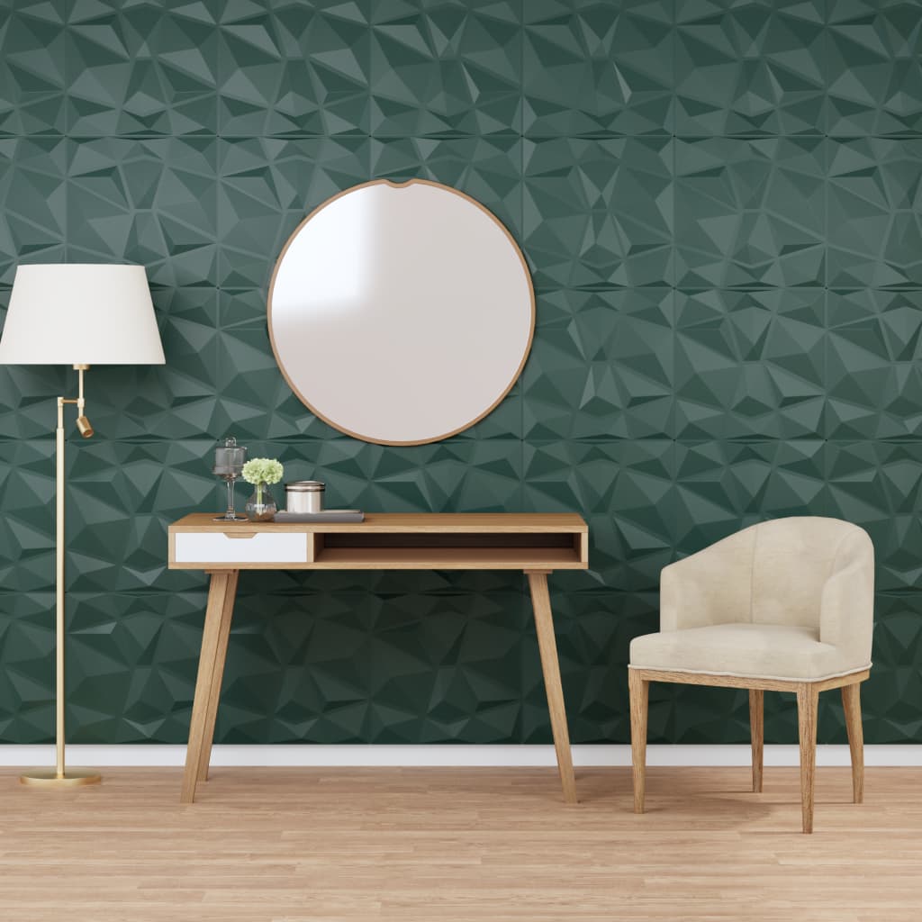 Vægpaneler 24 stk. 50x50 cm 6 m² xps diamant grøn - number 1.